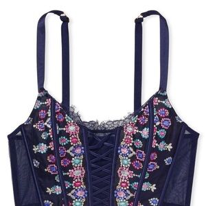 Victoria’s Secret Unlined Bejeweled Embroidery Corset Top